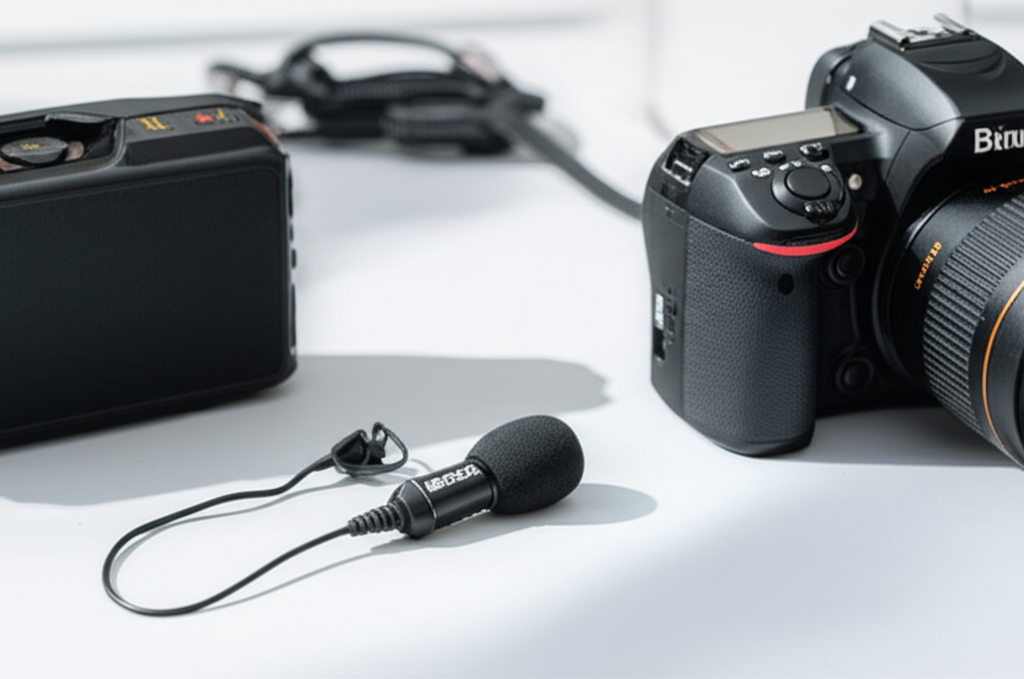 Generate a high-quality, relevant image prompt for an article about: Boya By M1v Wireless Lavalier M