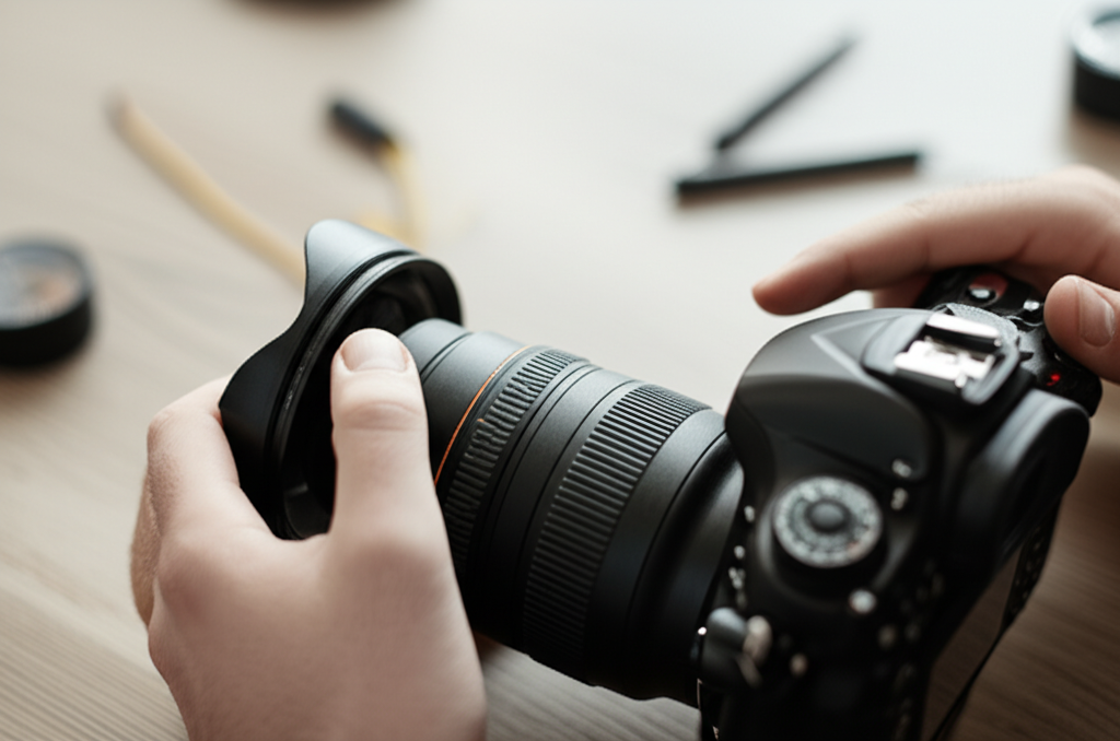 Generate a high-quality, relevant image prompt for an article about: How To Fix Back Focus In Lens