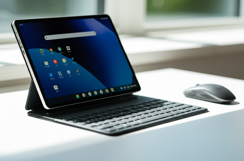 Generate a high-quality, relevant image prompt for an article about: The Android PC: Google’s Unifie