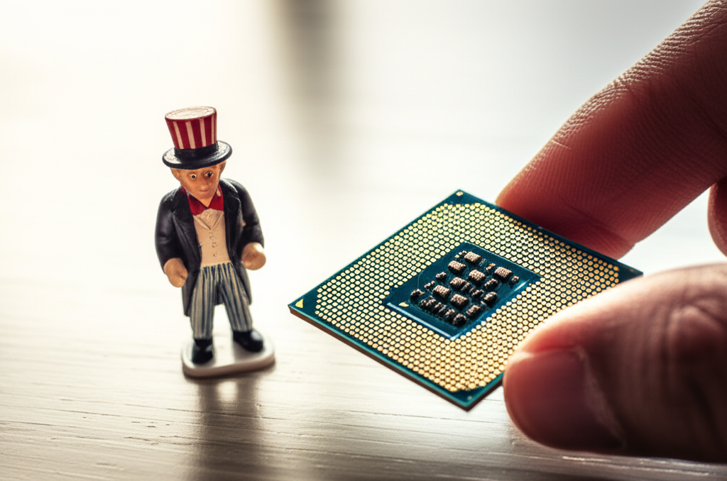 Generate a high-quality, relevant image prompt for an article about: Uncle Sam, Intel’s New Sharehol