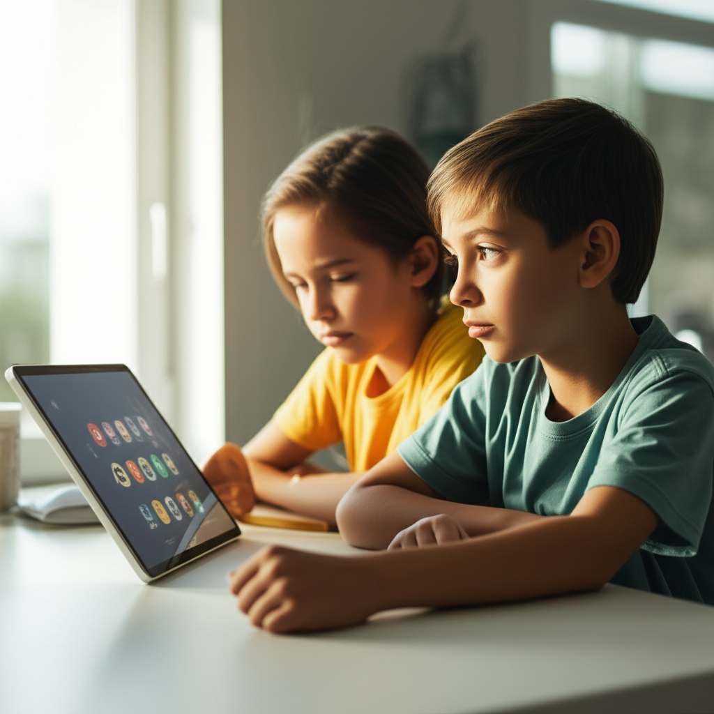 Generate a high-quality, relevant image prompt for an article about: Our Children Are Not Ready: AI