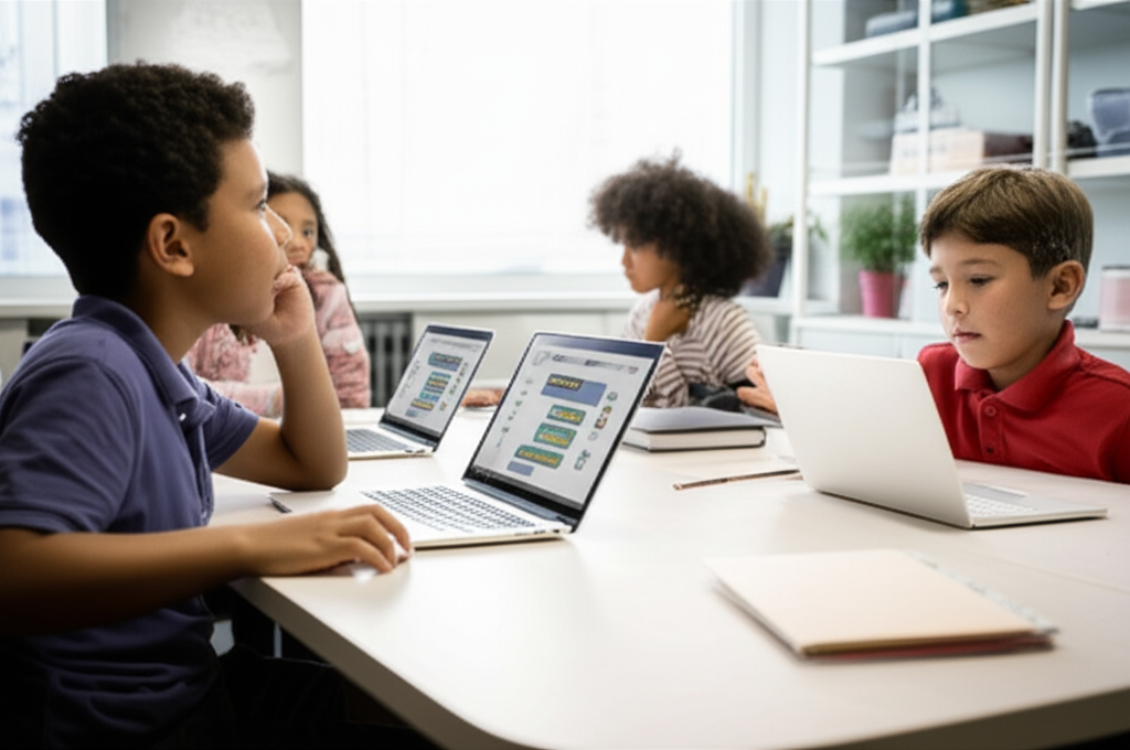 Generate a high-quality, relevant image prompt for an article about: Our Children Are Not Ready: AI