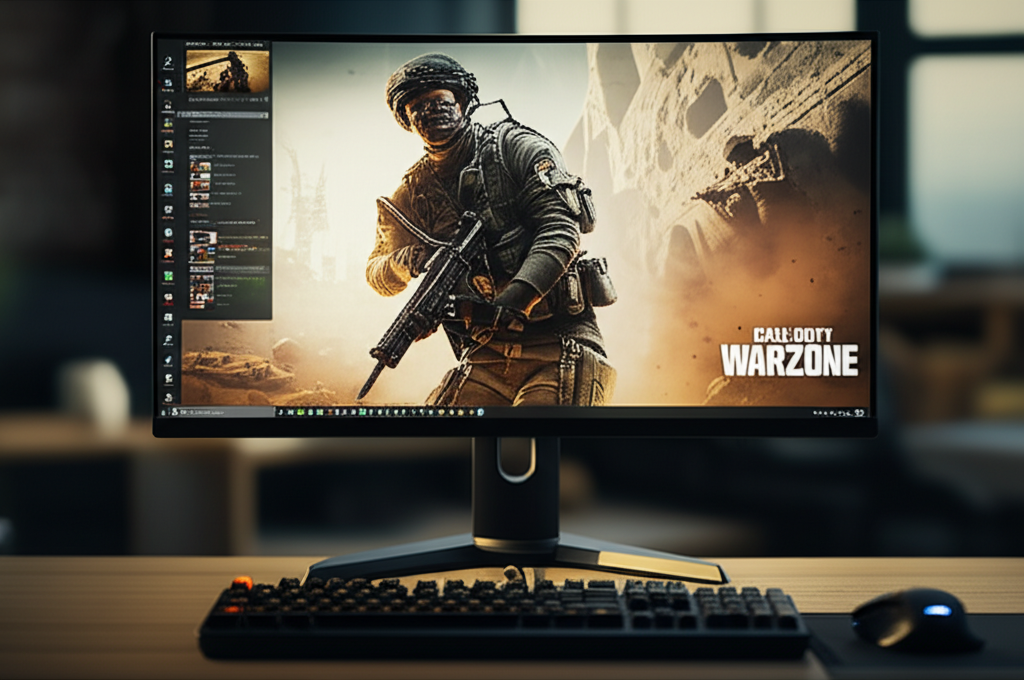 Generate a high-quality, relevant image prompt for an article about: Best Gaming Monitors For Call O