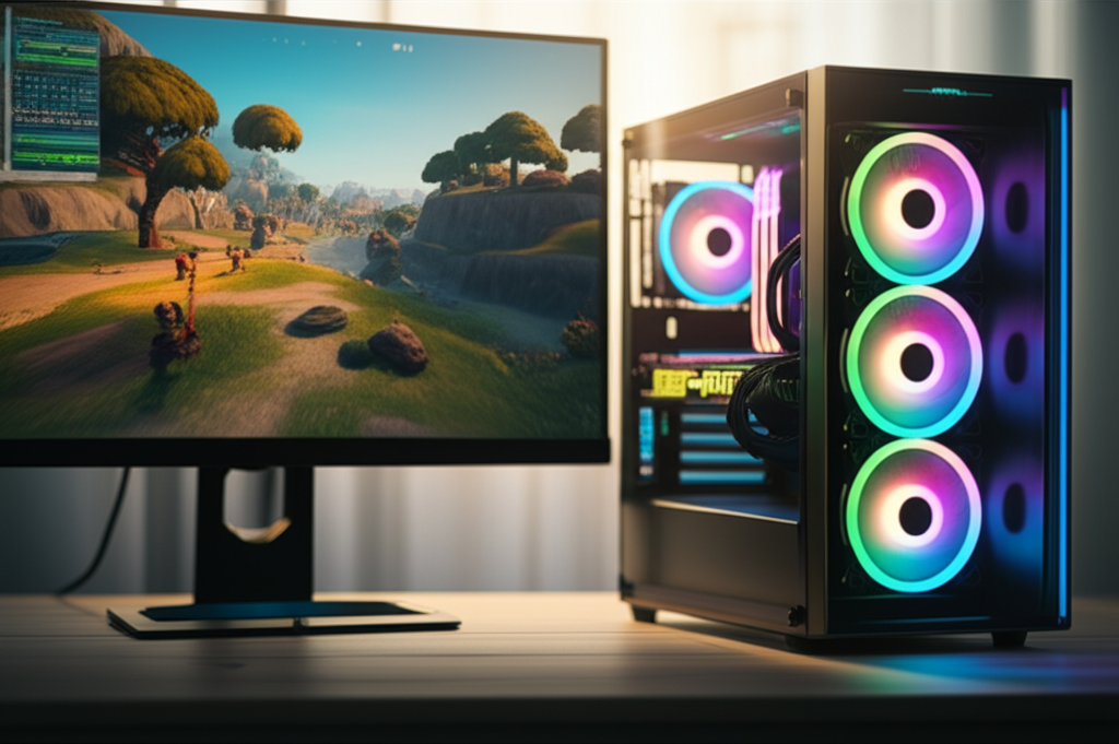 Best Gaming PCs For Fortnite: 240 FPS Generate an eye-catching, high-quality featured image prompt for a blog post about: Best Gaming PCs