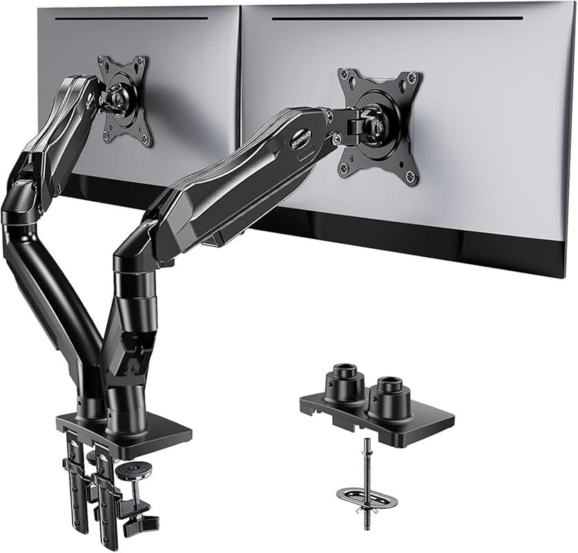 HUANUO Dual Monitor Stand, Fully Adjustable Monitor Desk Mount for 13