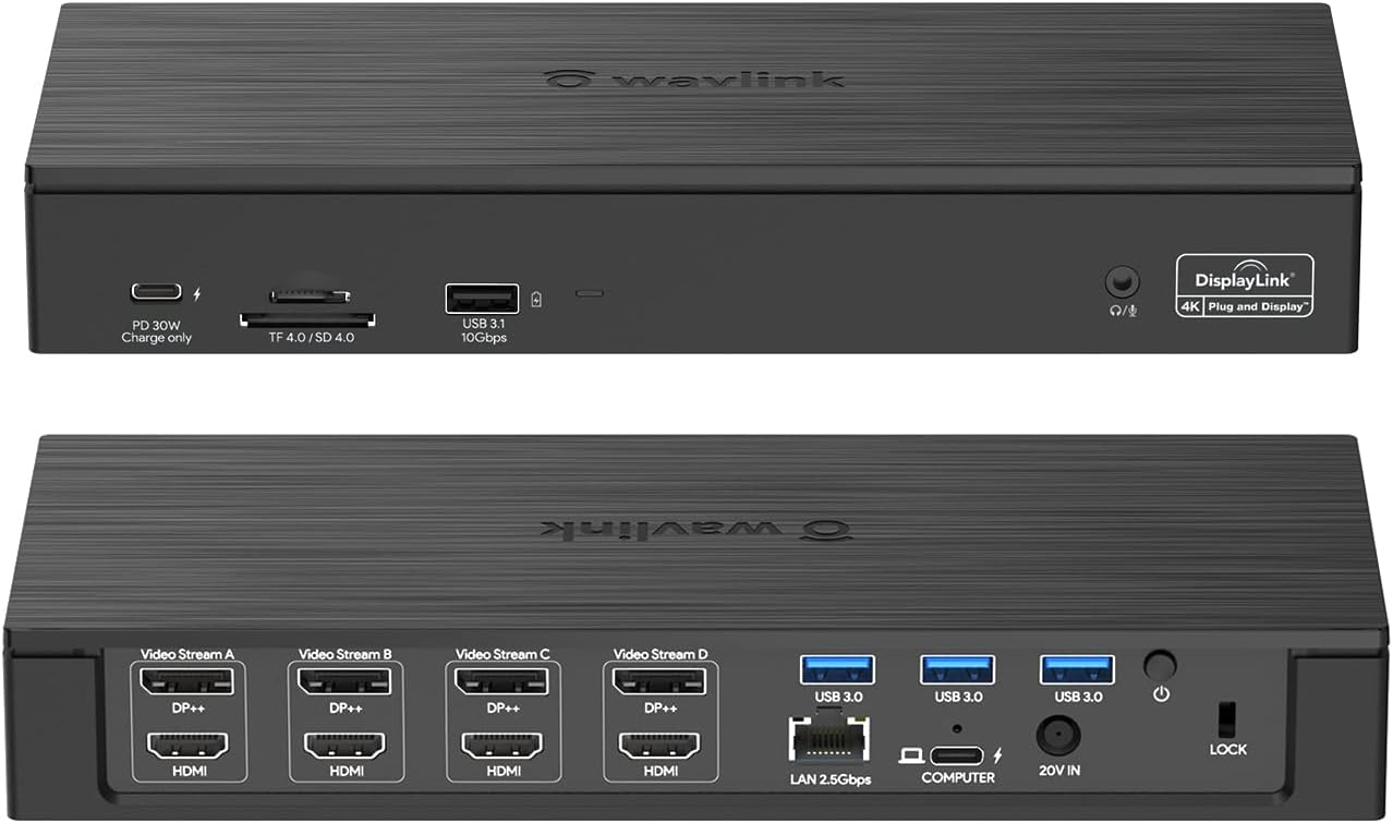 Thunderbolt 4 Docking Station for 4 Monitors with 5K Support and Fast 