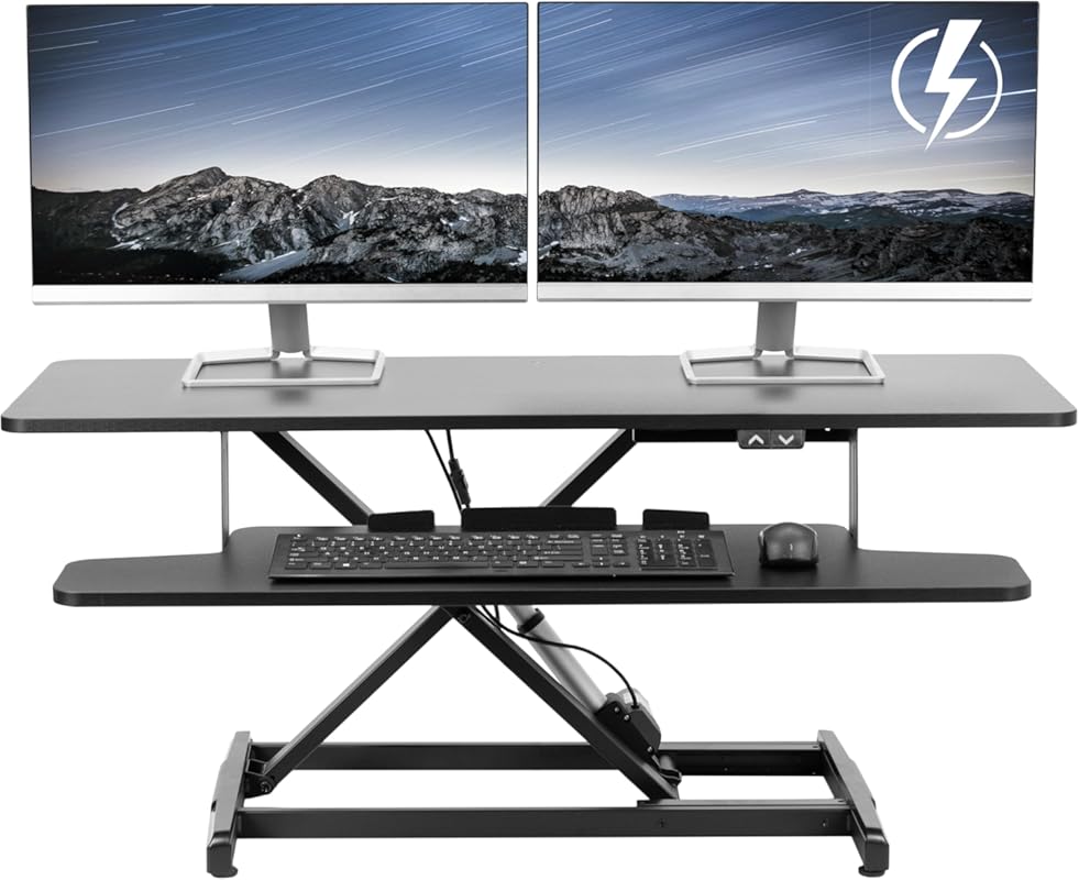 VIVO 42 inch Electric Motor Desk Converter, Height Adjustable Riser, S
