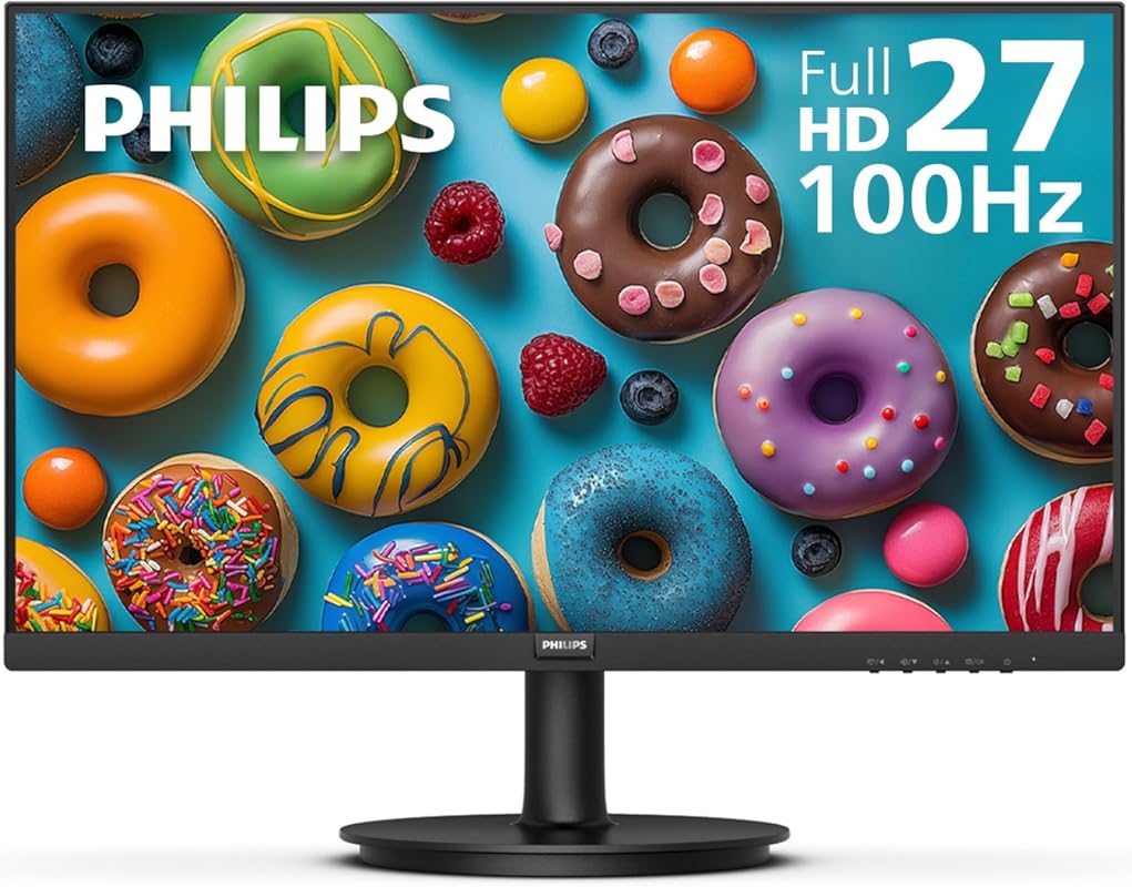Philips New 27-inch Class Thin Full HD  100Hz Monitor, VESA, HDMI x 1,