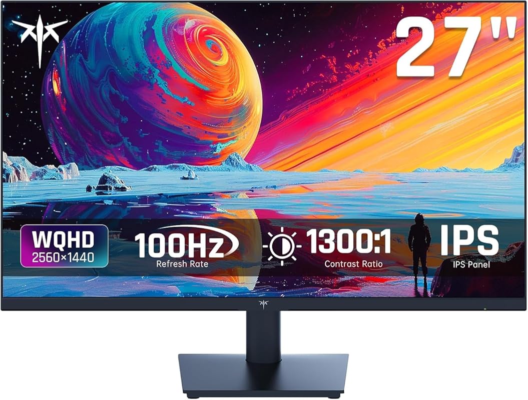 KTC 27 Inch QHD 100Hz Computer Monitor - IPS Panel, Anti-Blue Light Sc
