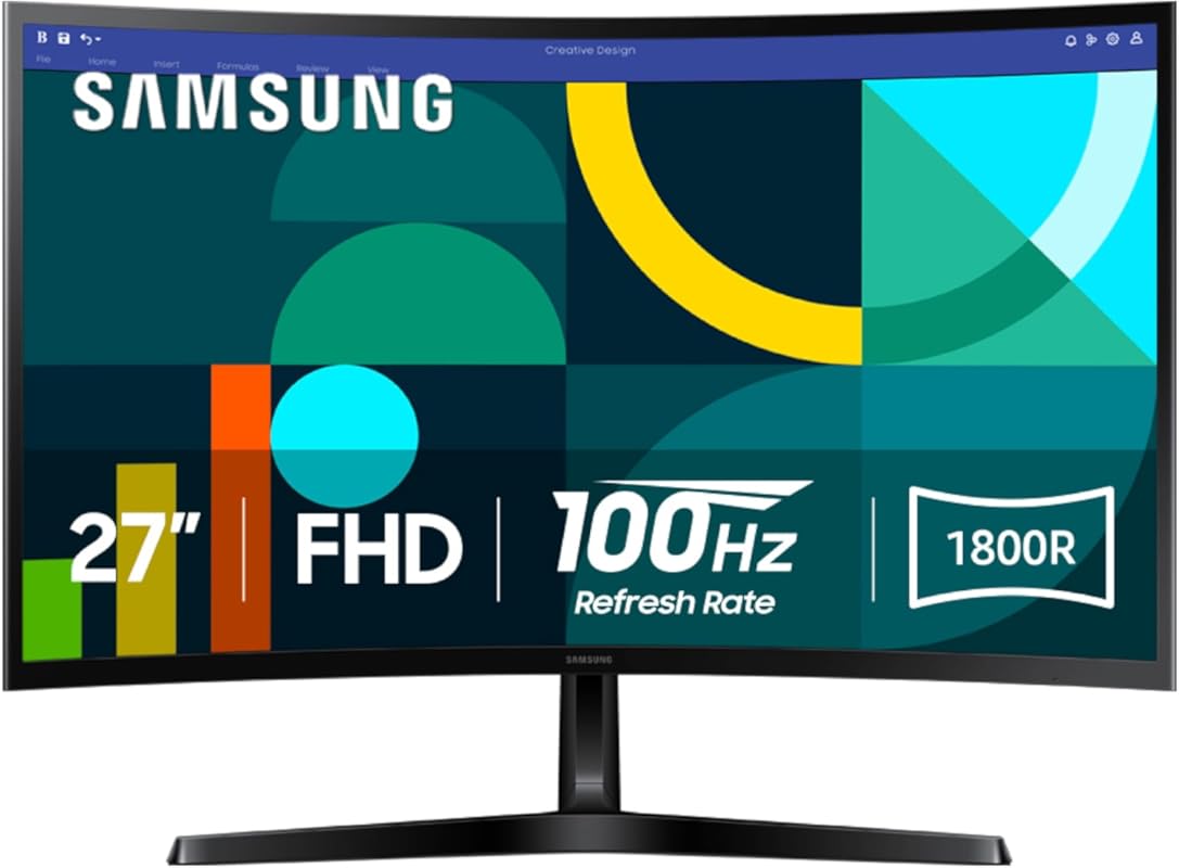 Samsung 27-Inch FHD 1800R Curved Monitor for Work and Gaming with Eye