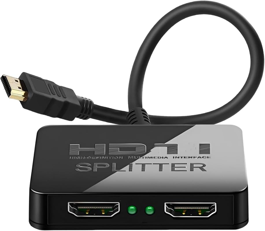 4K HDMI Splitter 1 in 2 Out for Dual Monitors, Mirror Display, MacBook
