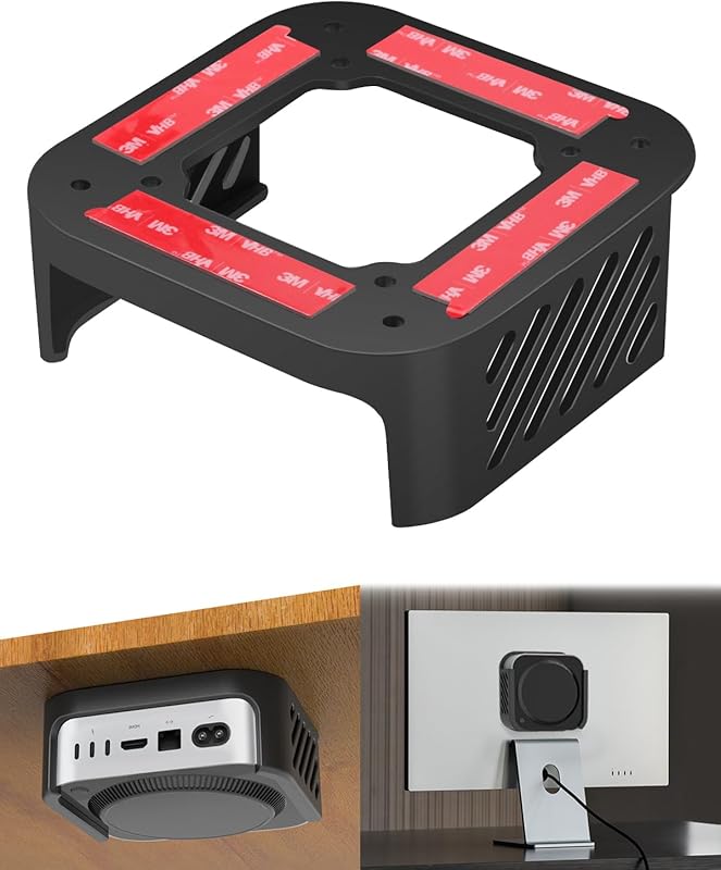 Under Desk Mount for 2024 Mac mini M4/M4 Pro - Monitor VESA Mount for