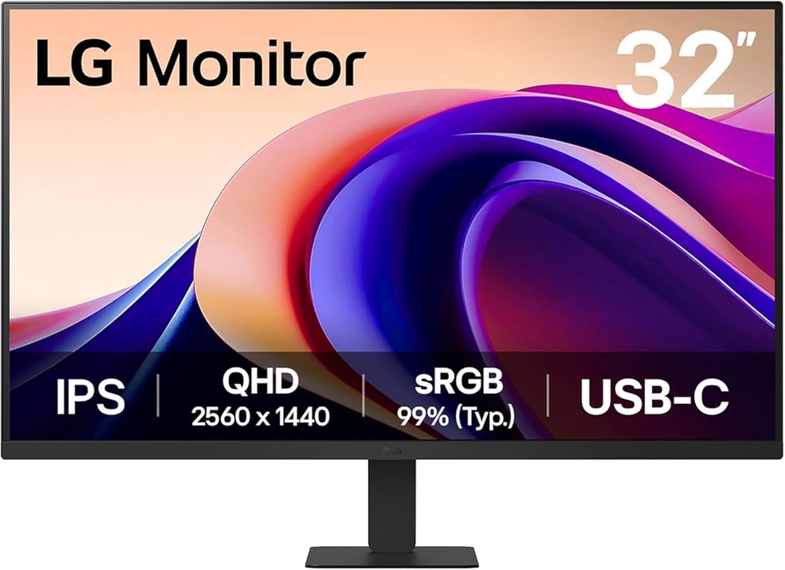 LG 32-Inch QHD IPS Monitor with USB-C, HDR10, and 100Hz Refresh Rate