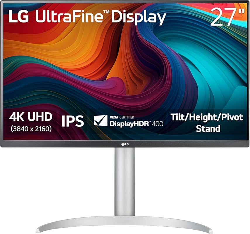LG 27UP650K-W 27-inch Ultrafine 4K UHD IPS Computer Monitor, 60Hz, 5m