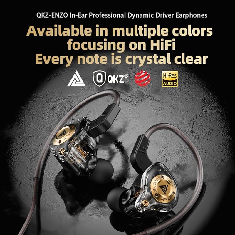 Wired Gaming Headphones IEM Earphones with 1DD，QKZ ENZO in Ear Monitor