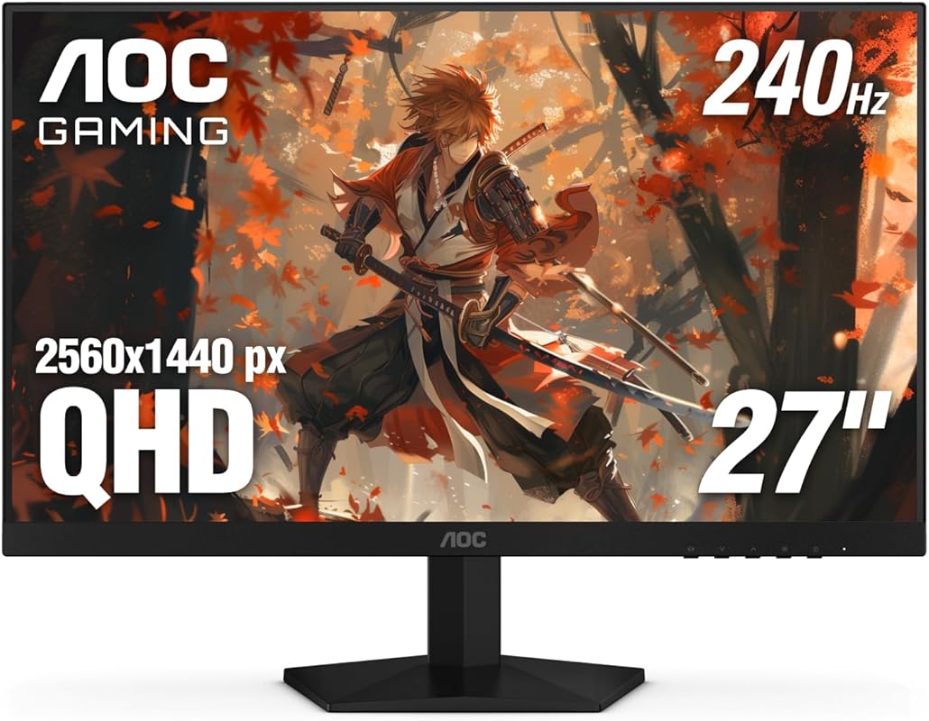 AOC Gaming Q27G41ZE 27 inch QHD IPS Gaming Monitor 2560x1440, 240Hz 0.