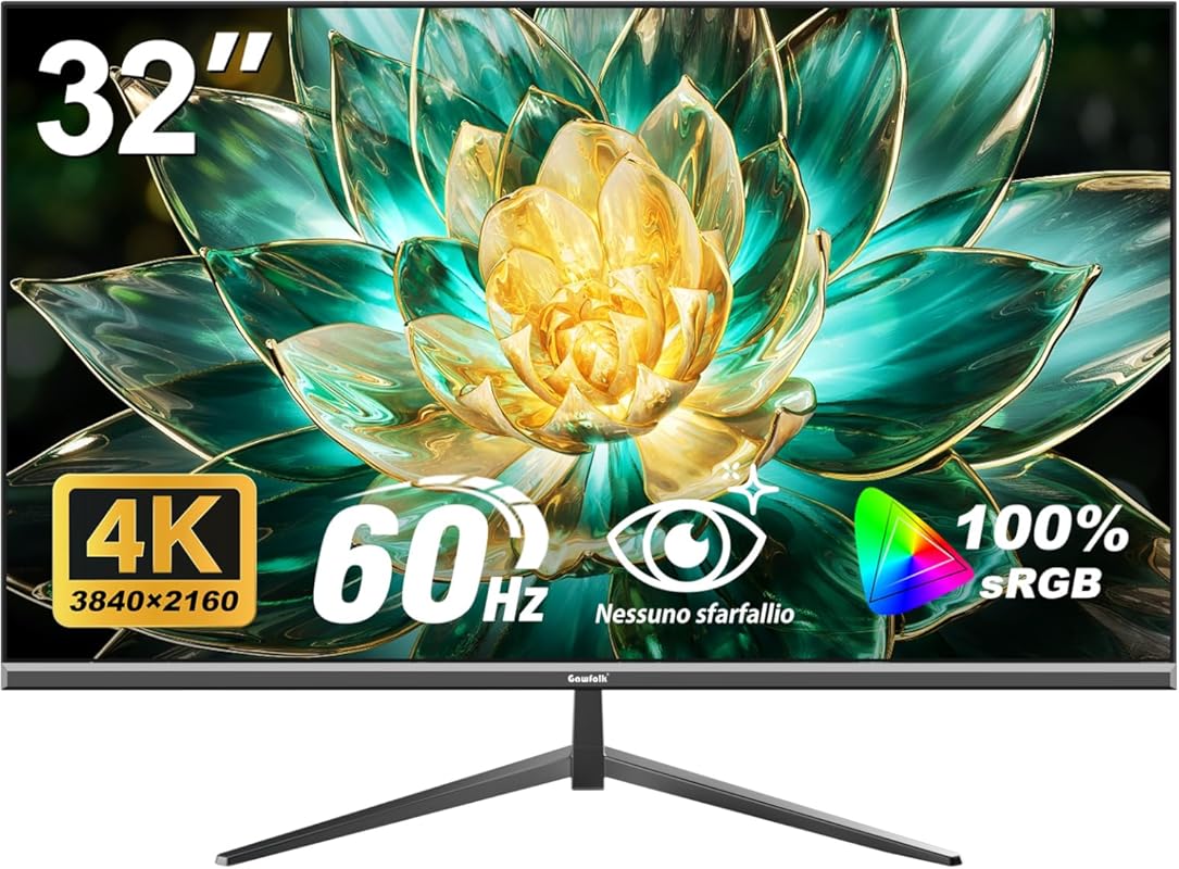 32-Inch 4K UHD Monitor with 100% sRGB, 178° Viewing Angle, and VESA Mount Compatibility
