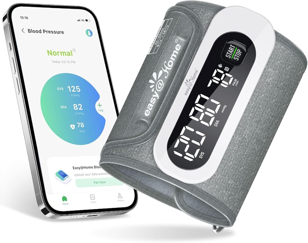 Wireless Bluetooth Blood Pressure Monitor for Home Use: Easy@Home Rech