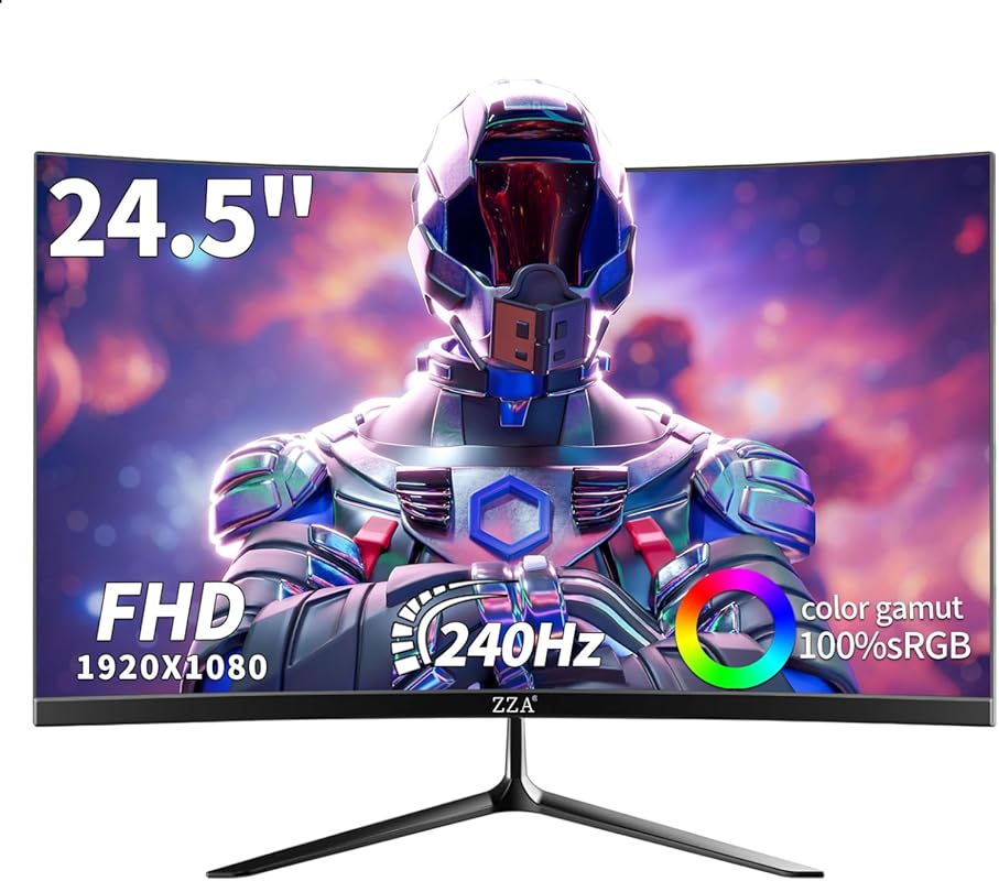 24.5 Inch Curved 240Hz Gaming Monitor with 1080P FHD and AMD FreeSync 