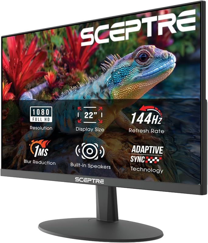 Sceptre New 22-inch Gaming Monitor up to 144Hz HDMI DisplayPort Build-