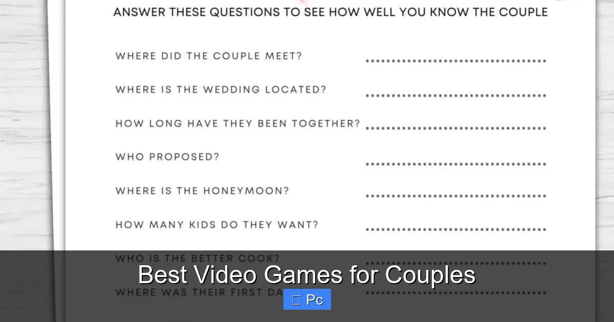Best Video Games for Couples