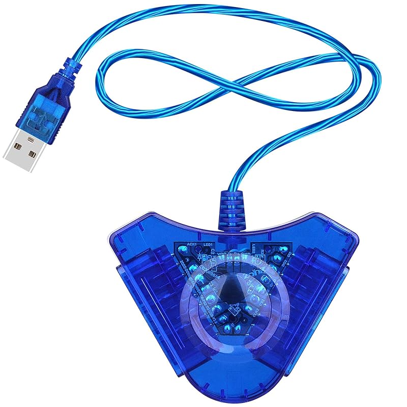 OSTENT Dual USB Adapter for PS1/PS2 controllers to PC or laptop with e