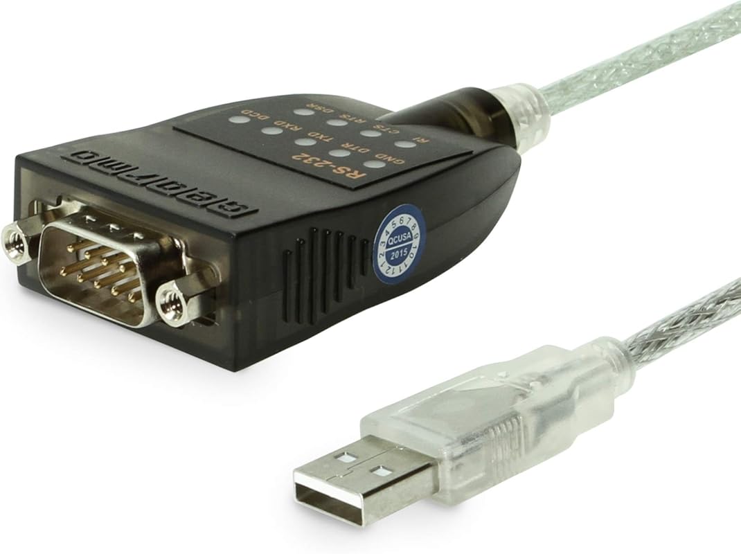 Gearmo USB to RS-232 Serial Adapter with LED Indicators for Windows 11