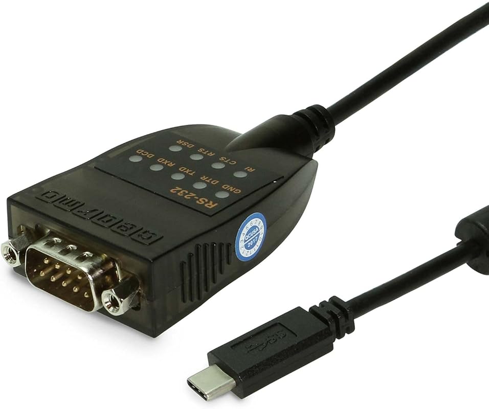 Gearmo USB-C to RS232 Serial Adapter with FTDI Chip and High-Speed Tra