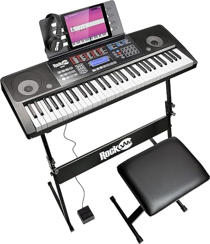 RockJam RJ761 61 Key Keyboard Piano with Keyboard Bench, Digital Piano