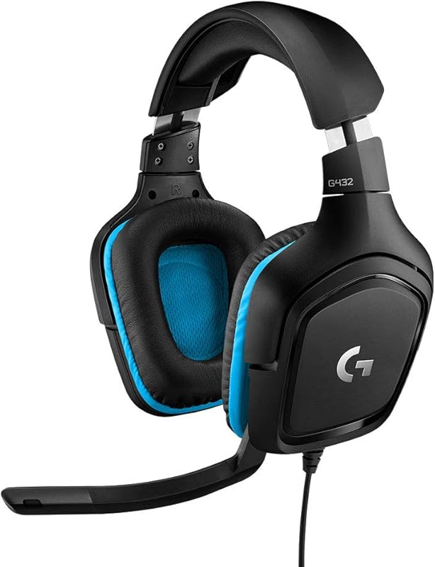 Logitech G432 wired gaming headset with 7.1 surround sound and flip-to