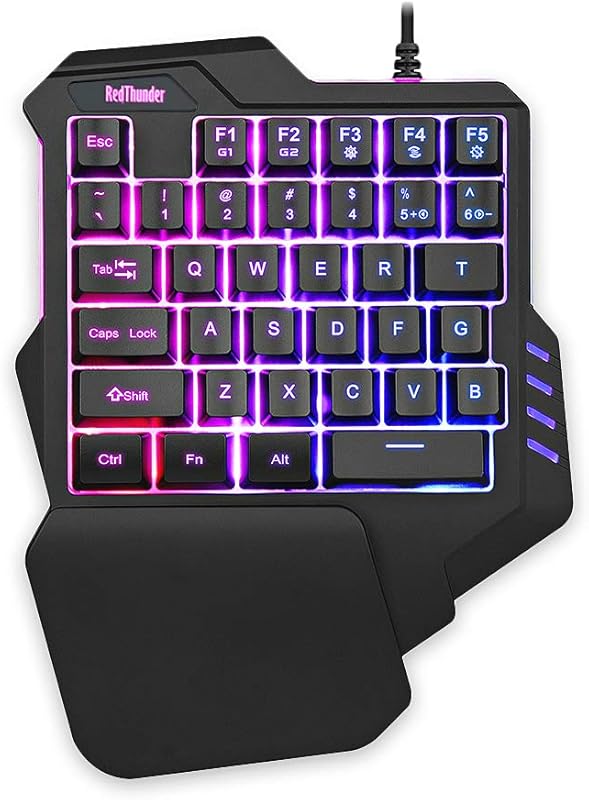 RedThunder One Handed Mini Gaming Keyboard with RGB Backlit for PC Gam