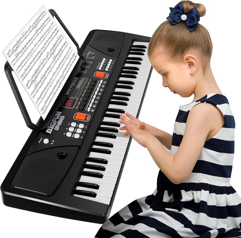 M SANMERSEN 61-key piano for beginners with dual speakers, LED display