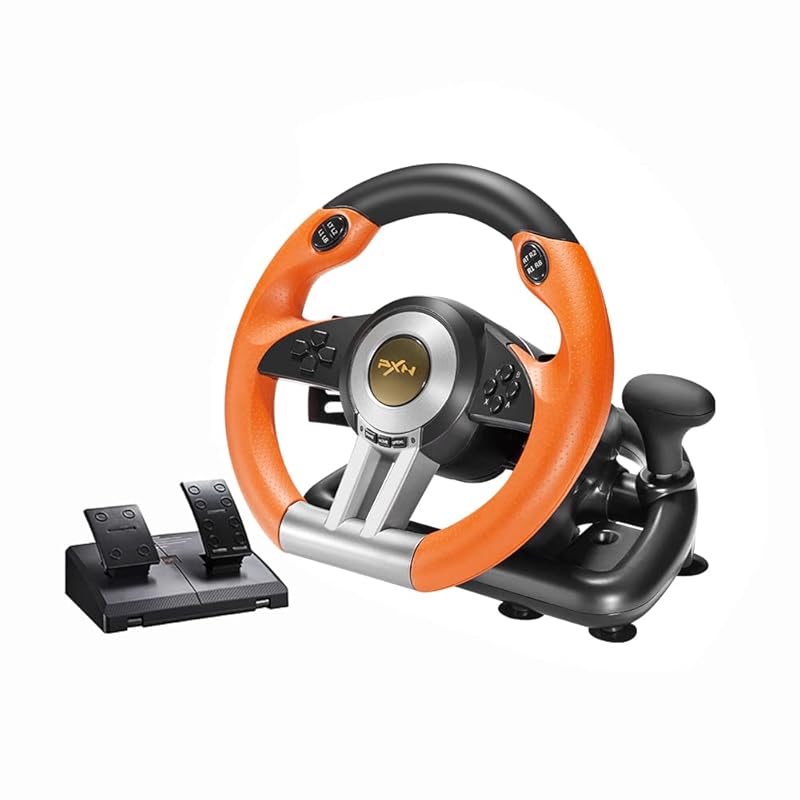 PXN V3II Racing Wheel with Pedals for PC, PS4, Xbox One, and Switch in