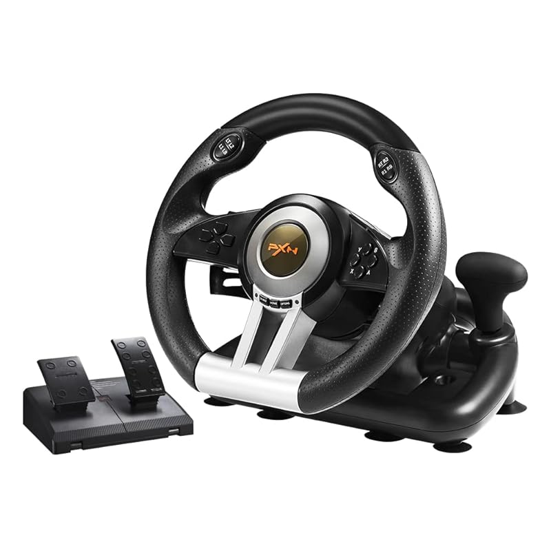 PXN V3II 180° USB Racing Wheel and Pedals for PC, PS4, Xbox, Switch