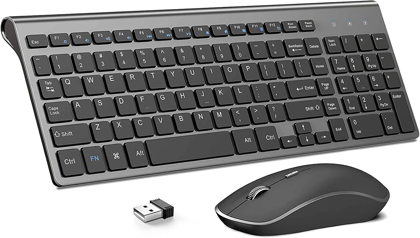 JOYACCESS Wireless Keyboard and Mouse Combo, 2.4G Ergonomic Design for