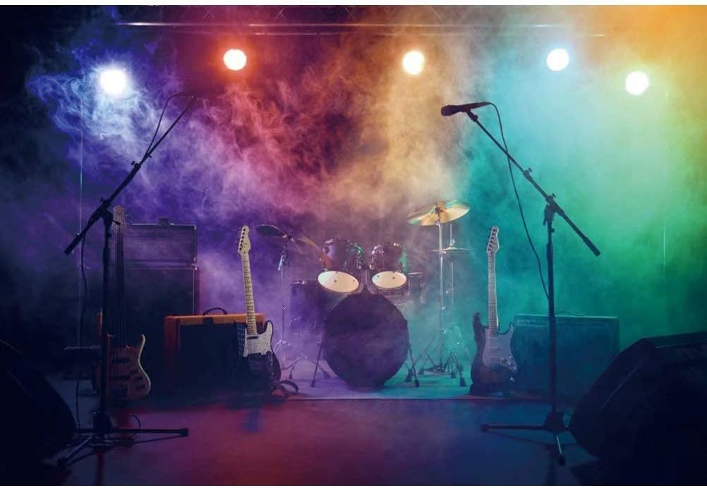 DASHAN 7x5ft Music Concert Stage Backdrop for Live Shows and Band Phot