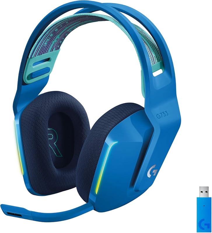 Logitech G733 wireless gaming headset with Blue VO!CE mic and RGB ligh