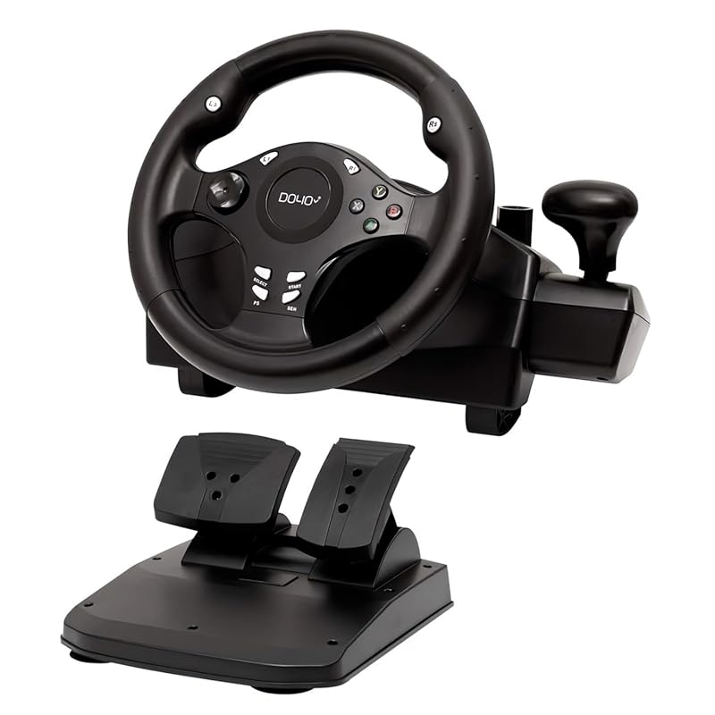 DOYO 270° Racing Wheel with Pedals and Gear Shifter for PC, Xbox, PS4,