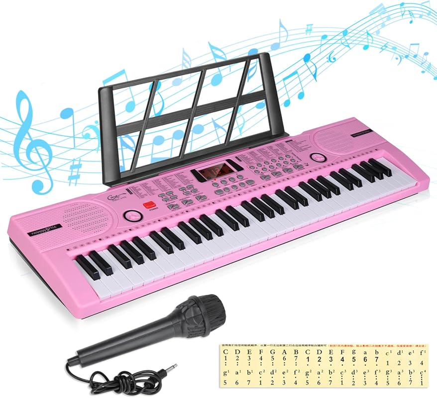 Hricane Piano Keyboard, 61 Keys Beginner Electronic Keyboard Portable 