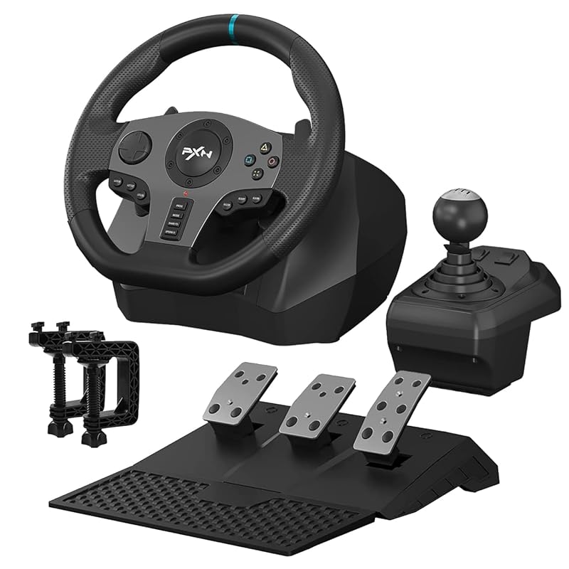 PXN V9 PC Racing Wheel with Pedals and Shifter, 270/900° Dual-Motor Fe
