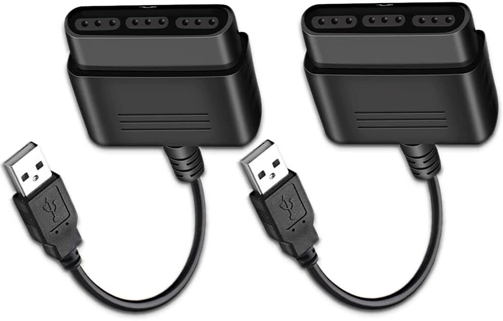 Dual PS2 to USB Adapter converter for PS1/PS2 controllers to PS3/PC wi