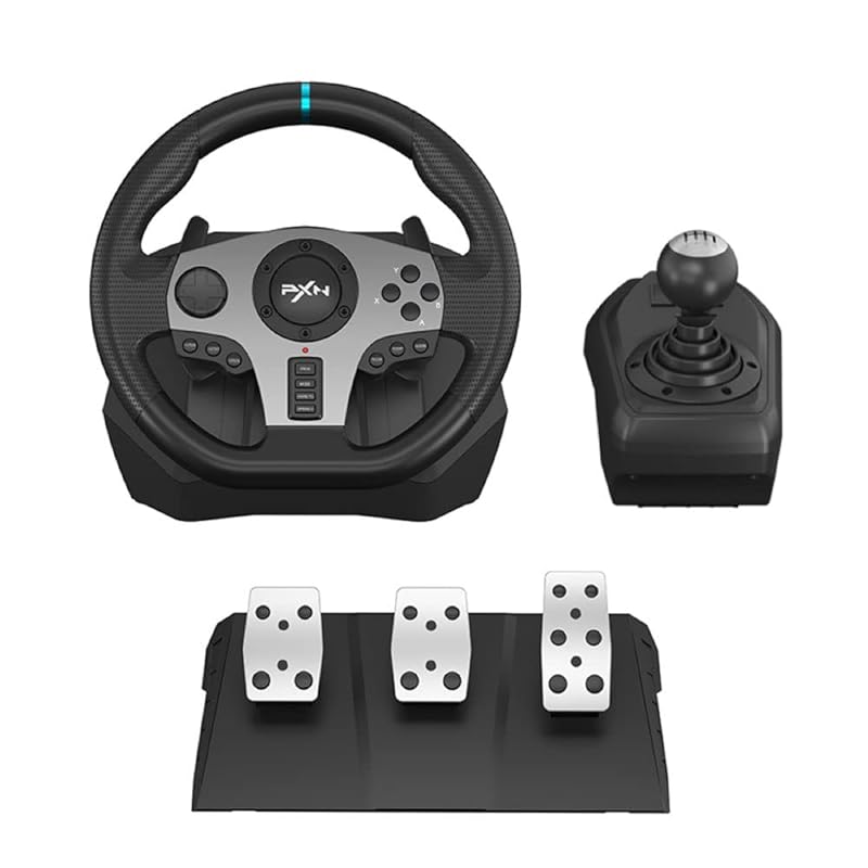 PXN V9 Racing Wheel with Pedals and Shifter for PC, Xbox, PS4, and Swi