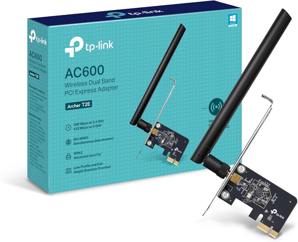 TP-Link PCIe WiFi Card AC600 for Desktop PC, Dual Band Wireless Intern