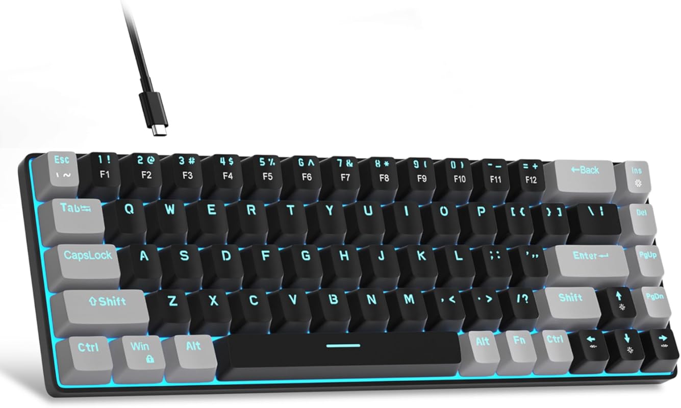 MageGee Portable 60% Mechanical Keyboard with Red Switches and LED Bac