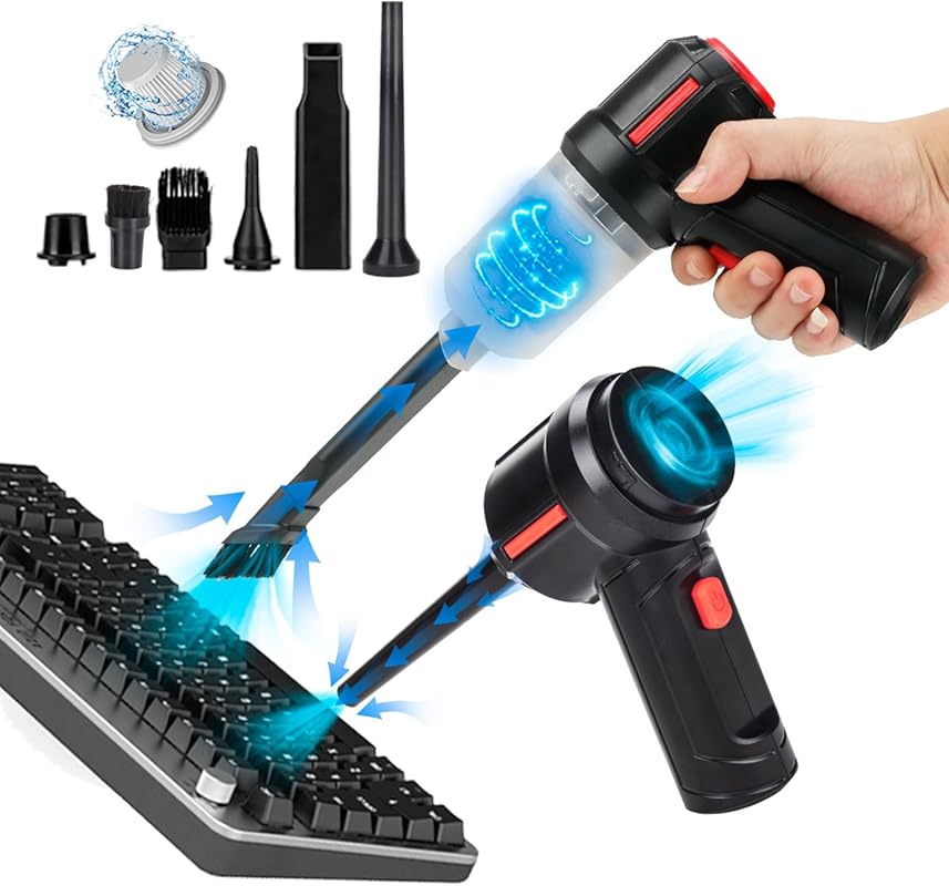 Handheld computer vacuum cleaner for keyboard dust and debris with str
