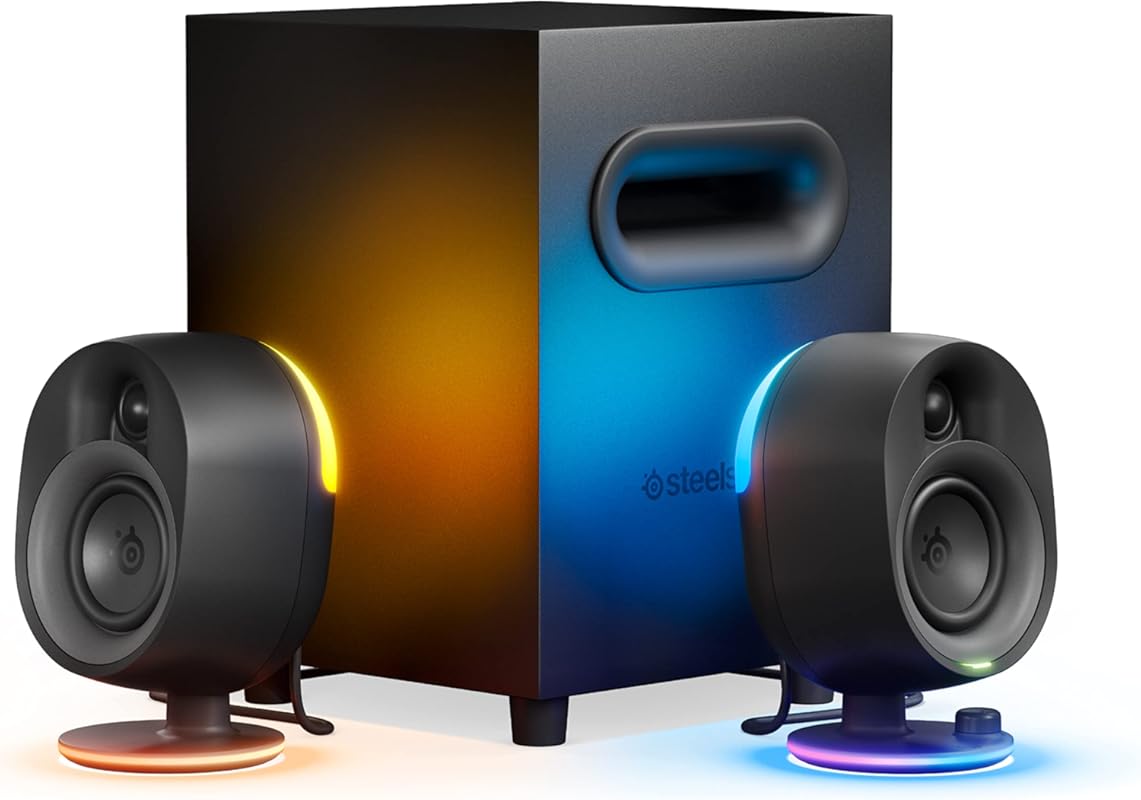 SteelSeries Arena 7 RGB gaming speakers with subwoofer, powerful bass,
