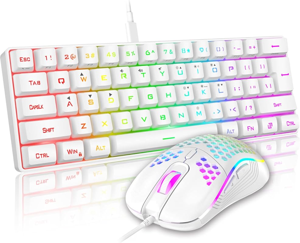 RedThunder 60% mini gaming keyboard and mouse combo with RGB lighting