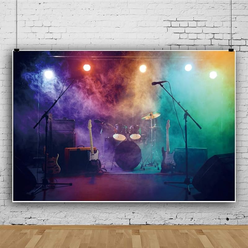 DASHAN 12x8ft Music Concert Stage Backdrop for Live Shows and Event Ph