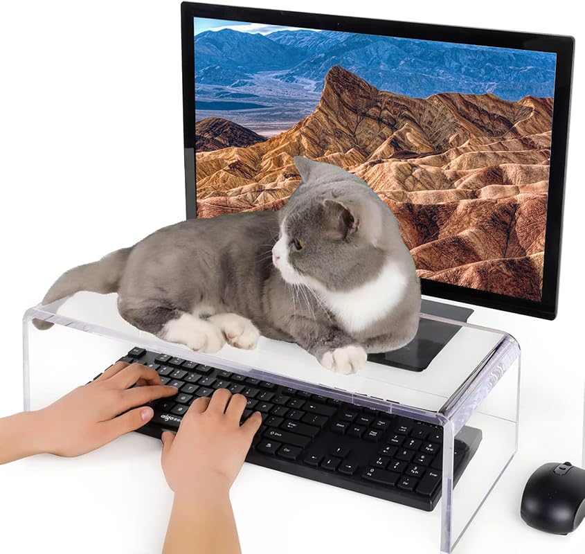 Anti-cat keyboard cover and monitor stand riser to protect your laptop