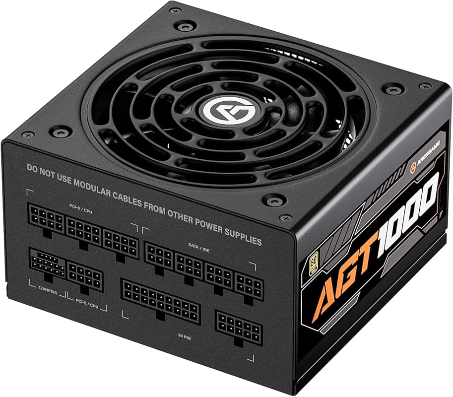 ARESGAME AGT 1000W 80+ Gold Fully Modular Gaming Power Supply with FDB